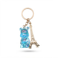 Parisian Charm Keychains – Iridescent Bear, Unicorn & Eiffel Tower Collection