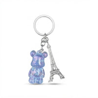 Parisian Charm Keychains – Iridescent Bear, Unicorn & Eiffel Tower Collection