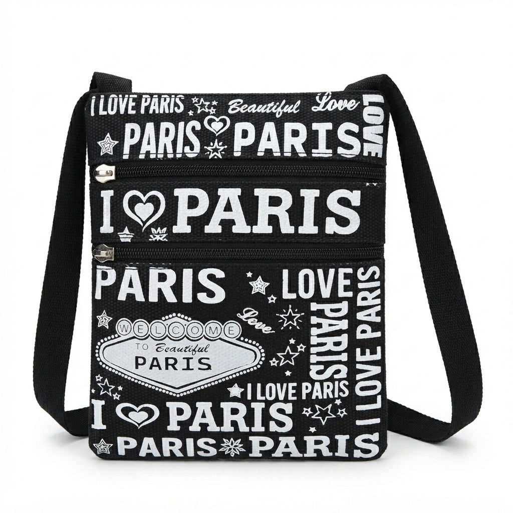 Sac bandoulière en toile Paris