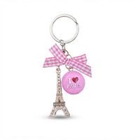 Parisian Charm Keychains – Iridescent Bear, Unicorn & Eiffel Tower Collection