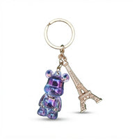Parisian Charm Keychains – Iridescent Bear, Unicorn & Eiffel Tower Collection