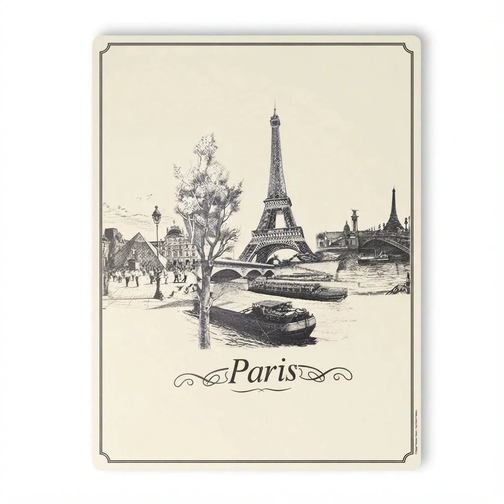 Paris Vintage Sketch Placemat Set