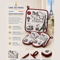 Chic de Paris Oven Mitt & Pot Holder Set