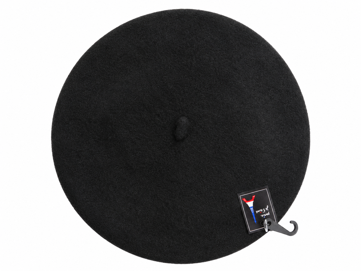 Béret français classique en laine rose vif