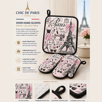 Chic de Paris Oven Mitt & Pot Holder Set