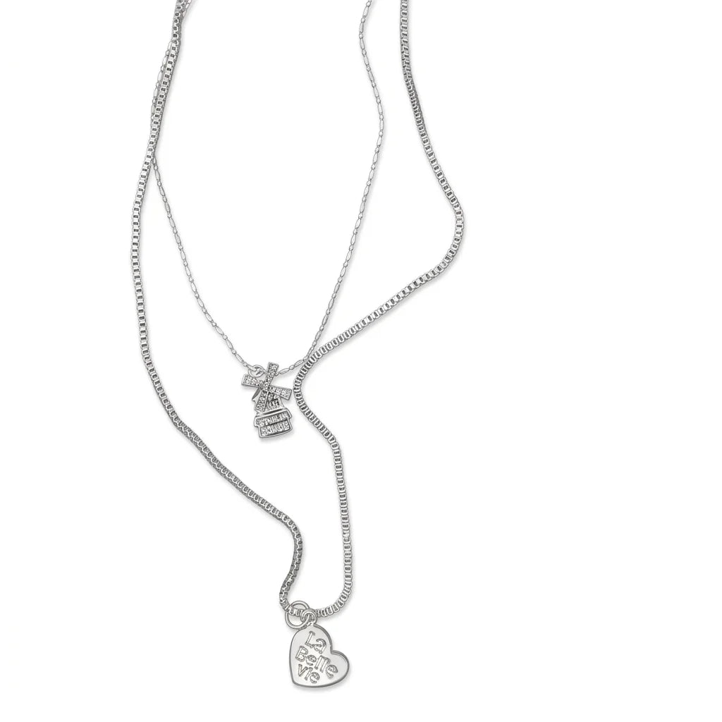 Layered Paris Charm Necklace