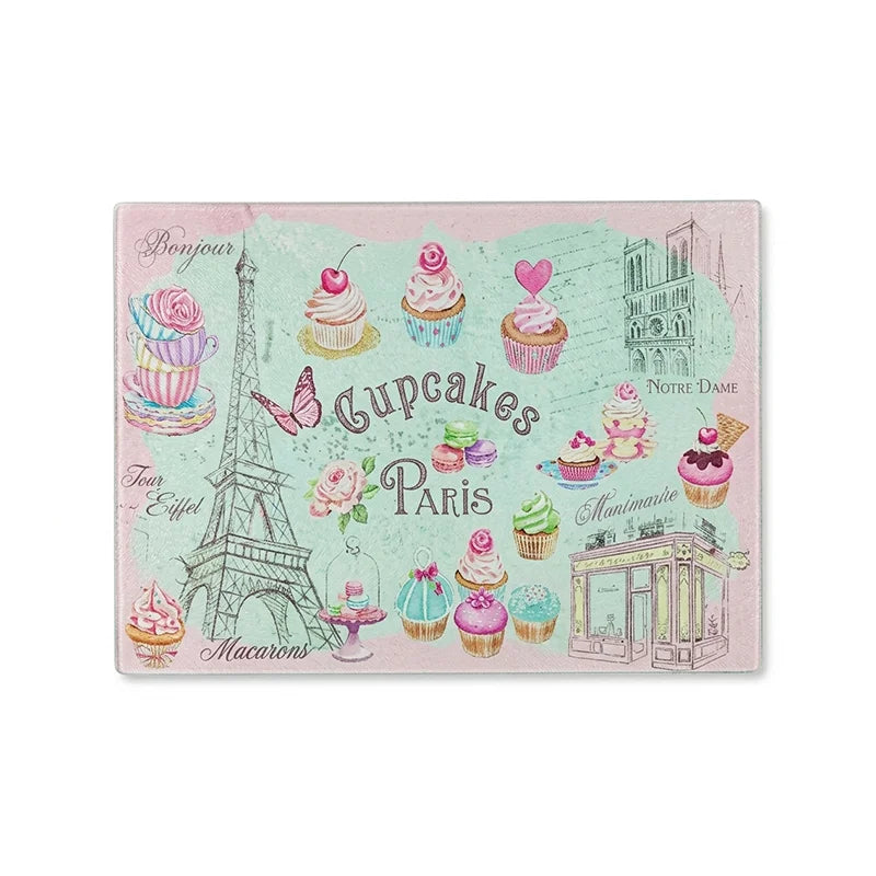Paris Landmarks Glass Chopping Board