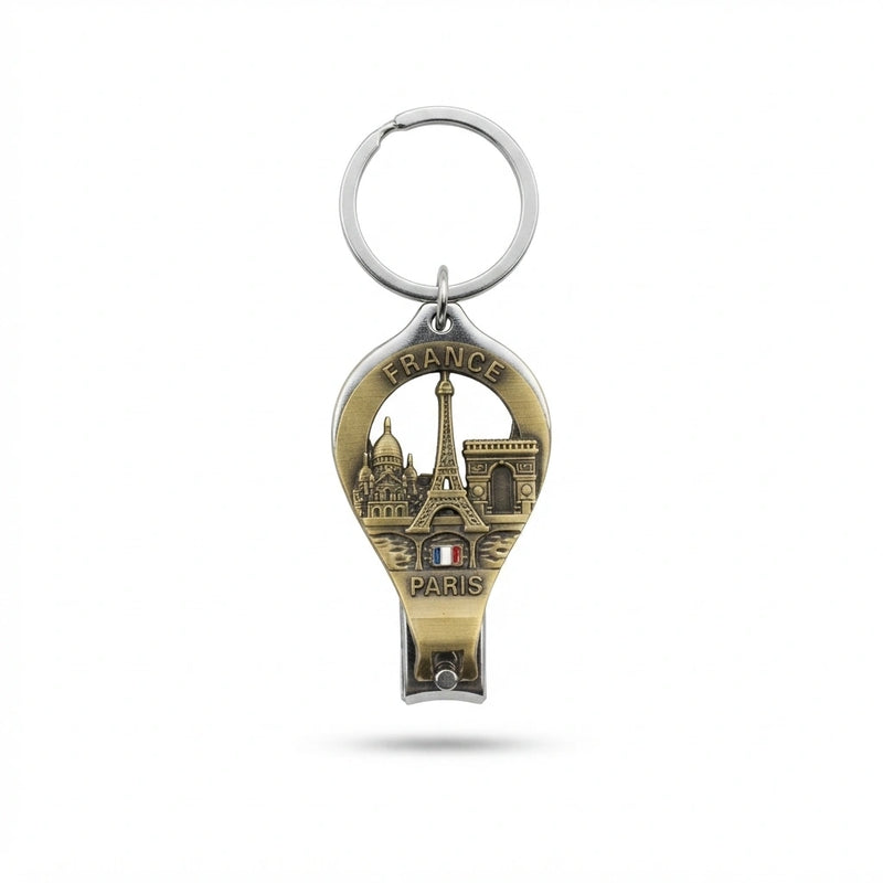 Porte-clés Charme Parisien – Collection Ours iridescent, Licorne & Tour Eiffel