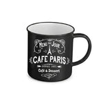 Vintage French Bistro Menu Du Jour Ceramic Enamel Style Mug