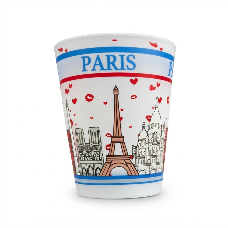 Paris Landmarks Frosted Shot Glass