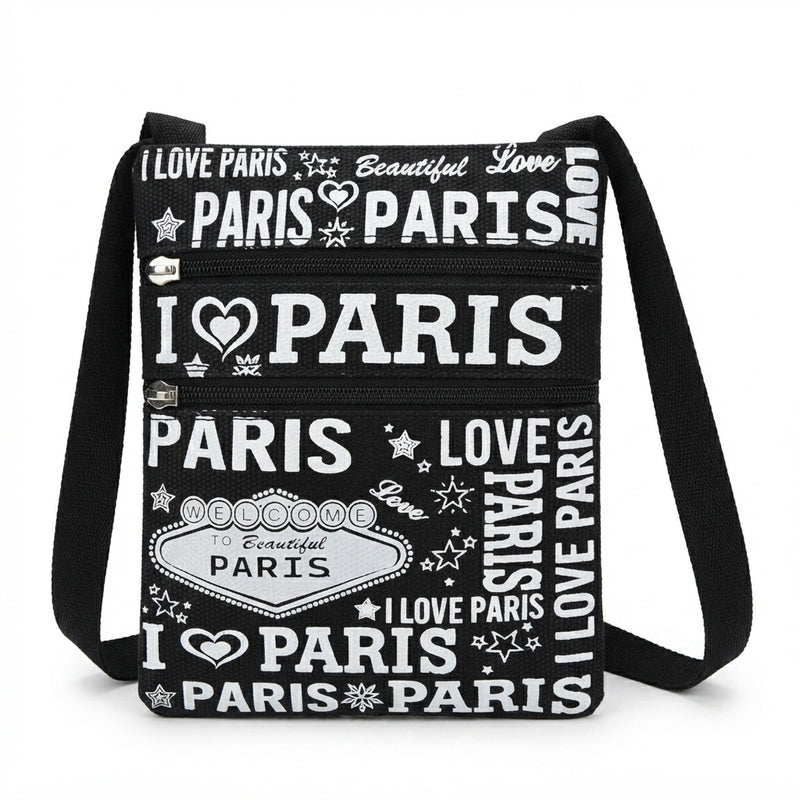 Paris Canvas Crossbody Bag