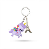 Parisian Charm Keychains – Iridescent Bear, Unicorn & Eiffel Tower Collection