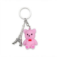 Parisian Charm Keychains – Iridescent Bear, Unicorn & Eiffel Tower Collection