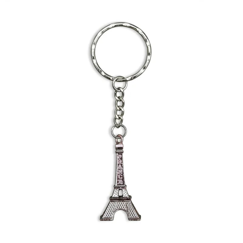 Porte-clés classique Tour Eiffel – Anneau souvenir en métal style vintage