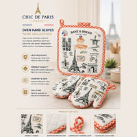 Chic de Paris Oven Mitt & Pot Holder Set
