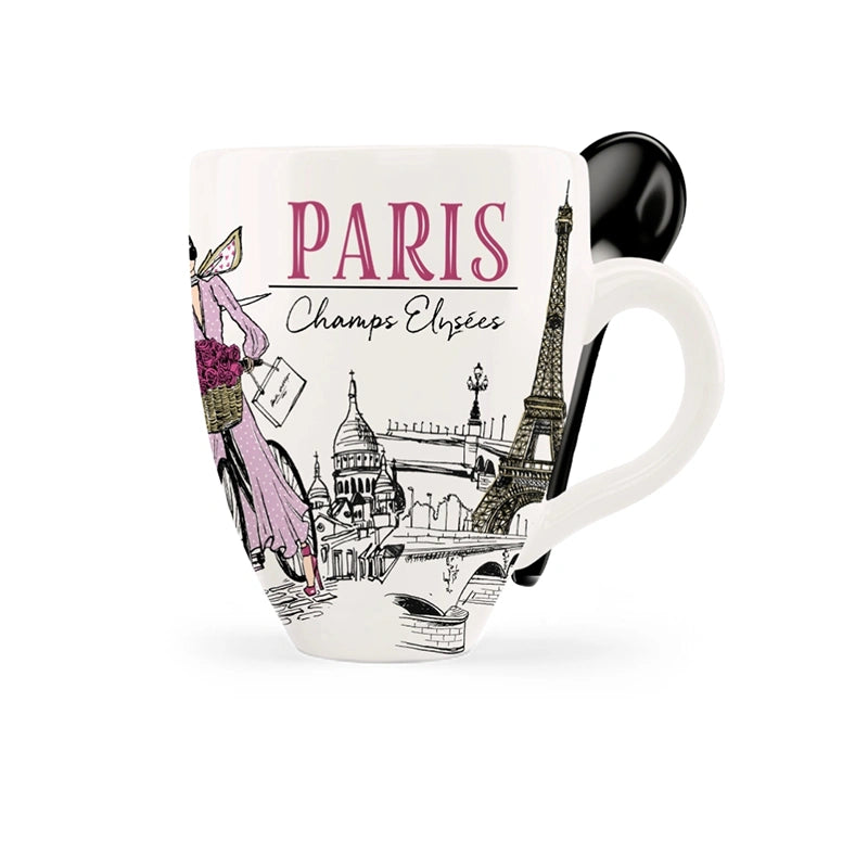 Paris Landmark Mug with Matching Spoon
